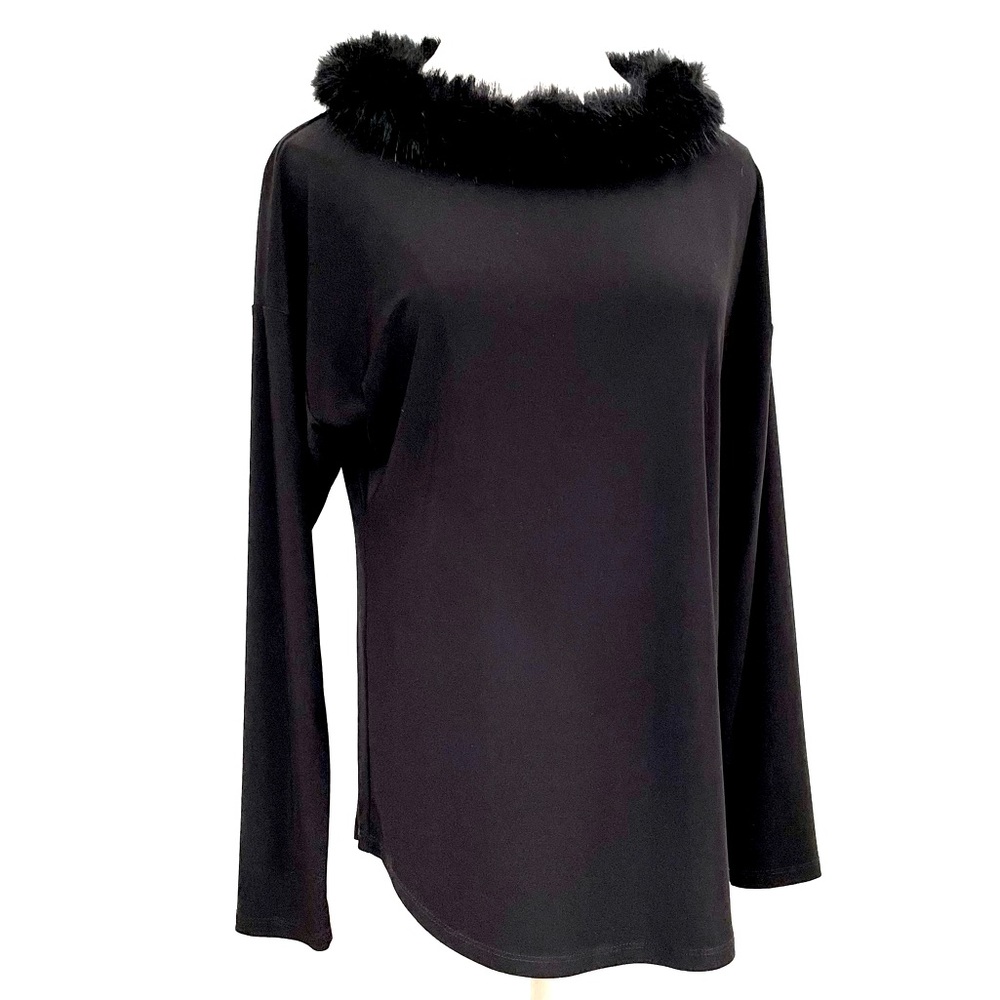 ✨Faux Fur Neck Audrey Hepburn Style Party Top✨